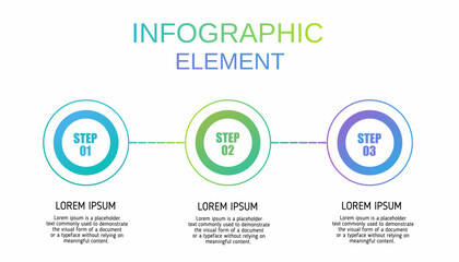 gradient gradation vector infographic template. Business process with 3 steps options, circles mode. isolated white background
suitable be used for businees, workflow diagrams, annual reports, present