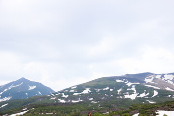 Fototapeta premium 残雪の夏山 