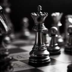 chess pieces on a chessboard generative AI
