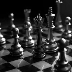 chess pieces on a chessboard generative AI