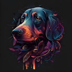 AI Generated illustration of a majestic Dachshund dog