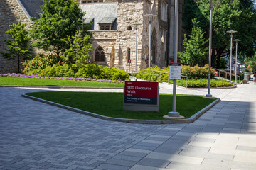 Philadelphia,Pennsylvania,USA - July 4 2022: Temple University main campus 1810 Liacouras Walk.