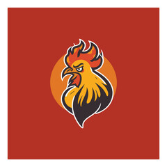 Rooster, chicken, cock. Abstract vector illustration, logo, icon.