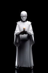 Robot holding a candle Generative AI
