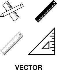 Ruler icon set vector illustration on white background