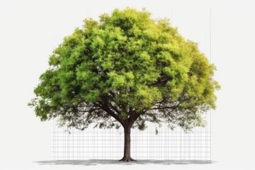 Obraz premium lush green tree isolated on a white background. Generative AI