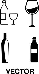 Wine vector icon set illustration on white background..eps