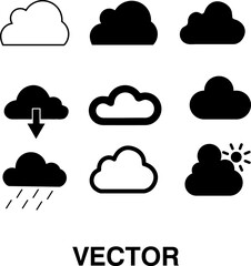 cloud rain icon set vector illustration on white background..eps