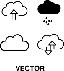 Cloud icon, vector set illustration on white background 