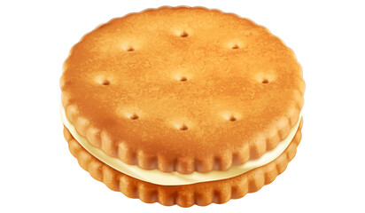 Realistic sandwich cookie with cream 3D Icon 