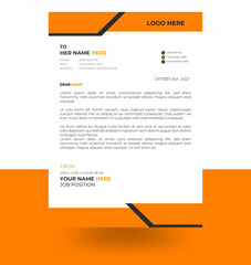 modern Business Letterhead with orange and Black color