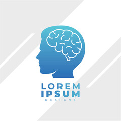 Gradien brain logo templates. smart brain logo design for company 
