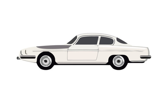 Shiny vintage sports car icon isolated