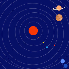 Planets and solar system illustration