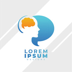 Gradien brain logo templates. smart brain logo design for company 