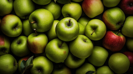 Fresh Apples, Fruitful Imagery: Top-Down Fruit Mockup for Your Product Shots - Generative AI