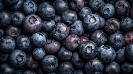 Fresh Blueberry, The Juicy Details: Top-Down Fruit Mockup for Your Product Displays - Generative AI