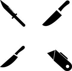 knife icon set vector illustration on white background..eps