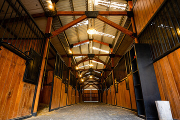 Rustic Wooden Horse Stables Interior