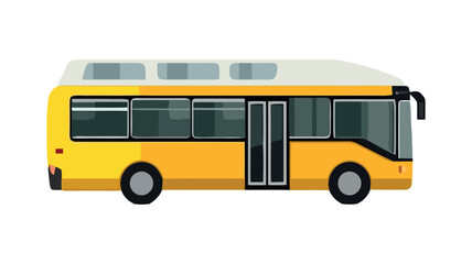 Obraz na płótnie Canvas Yellow bus driving in modern style