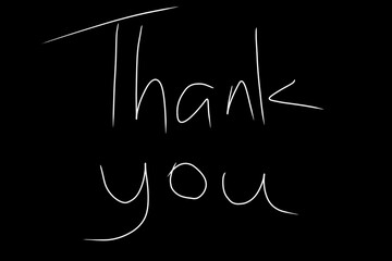 Thank you handwriting in black 