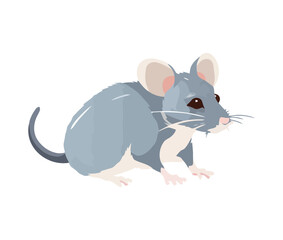 Cute cartoon mouse sitting