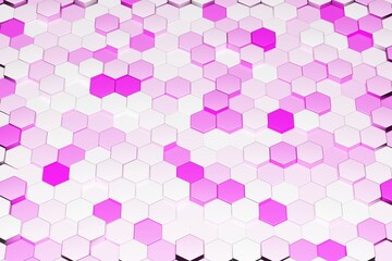 Abstract technological purple hexagonal background 3d render. Wall background texture. Wall with textured hexagons. Honeycombs backdrop