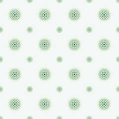 Seamless green circle pattern with graduated circle shapes.