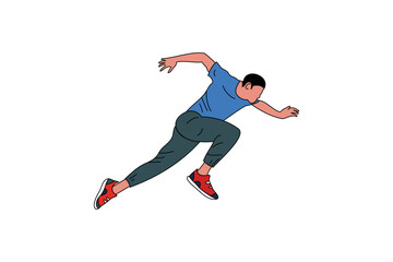 Fototapeta na wymiar Vector illustration of a man running