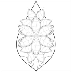 Mandala art for Coloring Books. Hand drawn flowers in zentangle style for t-shirt design or tattoo and coloring book