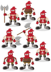 Set of executioners. Isolated on white background. Vector illustration.