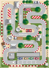 Race track. View from above. Vector illustration.