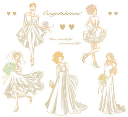 Various Women in different kinds of dresses