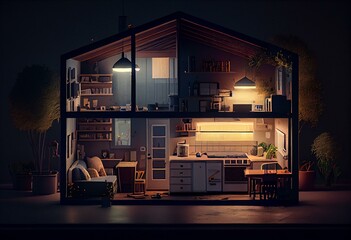 Your Lights Are On, But You're Not Home - Concept Art. Generative AI