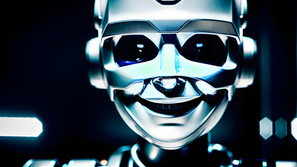 robot smiling futuristic advanced robotics tech artificial intelligence generative ai