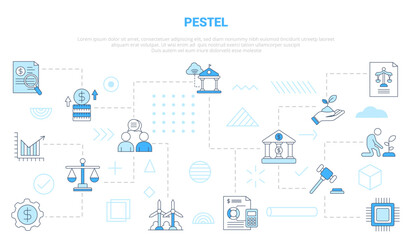 Fototapeta na wymiar pestel concept with icon set template banner with modern blue color style