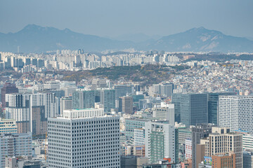 Seoul cityscape scenery background 