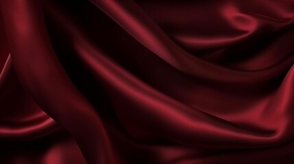 Fototapeta na wymiar ダークレッドの布の質感と光沢のある高級感のある背景GenerativeAI