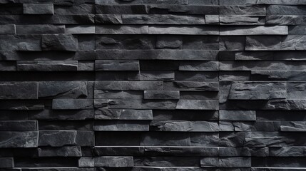  大理石レンガの黒色装飾石積みの壁GenerativeAI