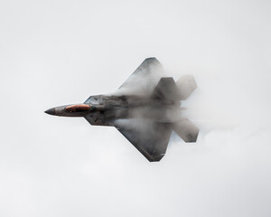 F-22 Raptor Fighter Jet Air Show Demo Flyover 