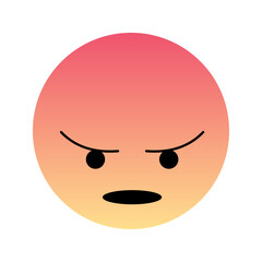 Angry face emotion emoji vector illustration