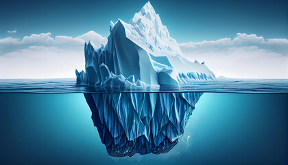 iceberg in polar regions - hidden danger concept