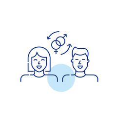 Gender transition. Social, legal or physical process. Pixel perfect, editable stroke line icon