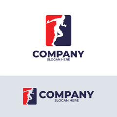 Relay race logo design template