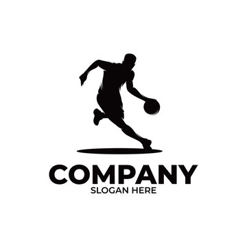 Basketball player logo design template