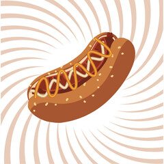 Vector vintage hot dog drawing. Hand drawn monochrome fast food illustration. Great for menu, poster or label.
