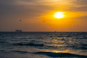 amazing seascape horizon at sunrise sky. photo of seascape horizon at sunrise.