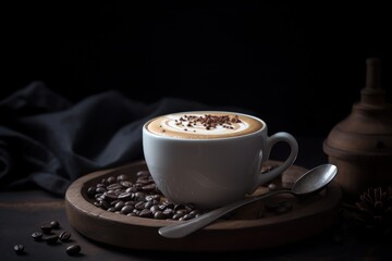 A beautiful cup of coffee with creamy foam - Generative AI