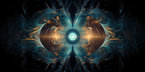 Astral projection in fractal geometry challenges the understanding of the universe. It suggests that the observations and patterns we see in nature hold clues to consciousness and the astral realm. - obrazy, fototapety, plakaty