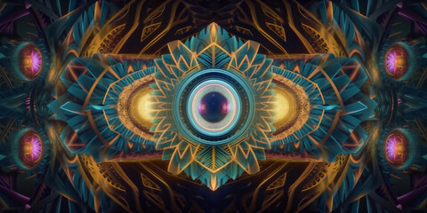Astral projection in fractal geometry challenges the understanding of the universe. It suggests that the observations and patterns we see in nature hold clues to consciousness and the astral realm. - obrazy, fototapety, plakaty